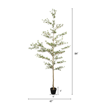 Artificial Black Olive Tree with Black Plastic Pot, Realistic Tall  Indoor