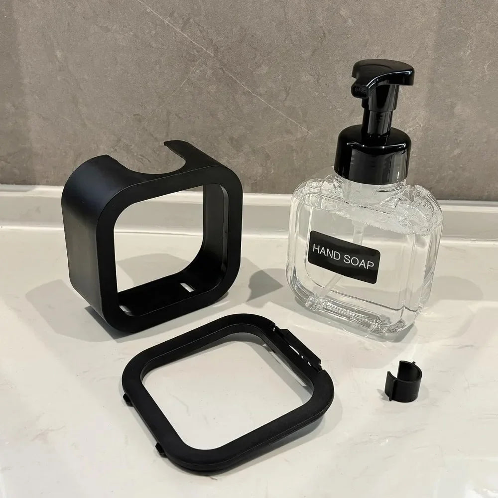 Plastic Refillable Foaming Soap Dispenser 300ml with 8 Waterproof Labels...