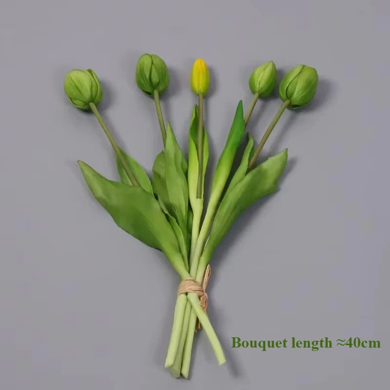 5pcs Artificial Flowers Soft Tulip  Real Touch