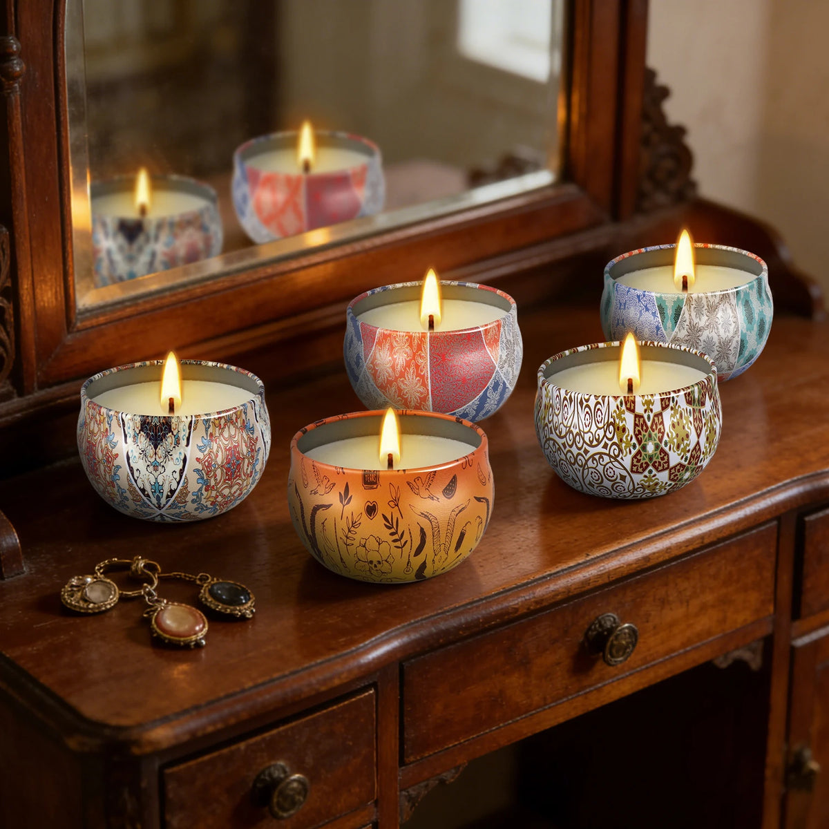 16 pieces of iron can scented candles, 2 " High, !  1/2 " Wide, suitable for various occasions,