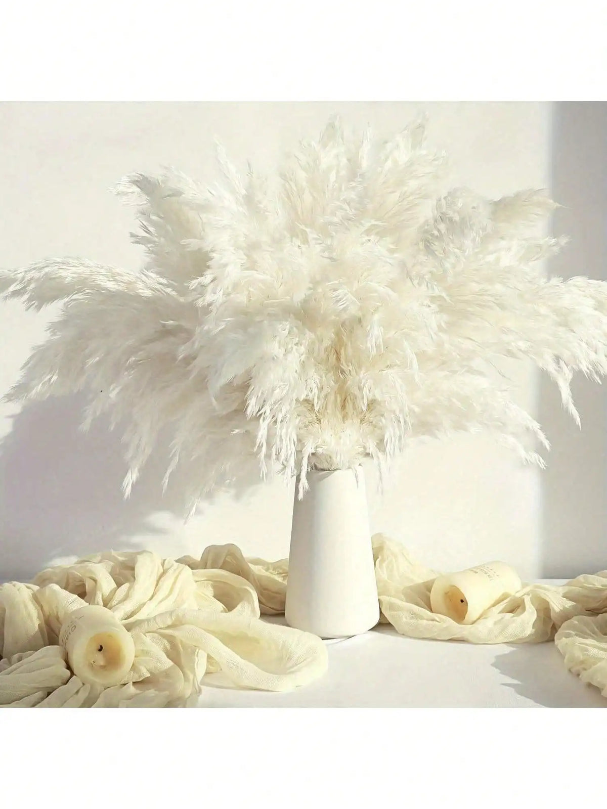 10/20/30pcs White Artificial Pampas Grass 17.3/Inch
