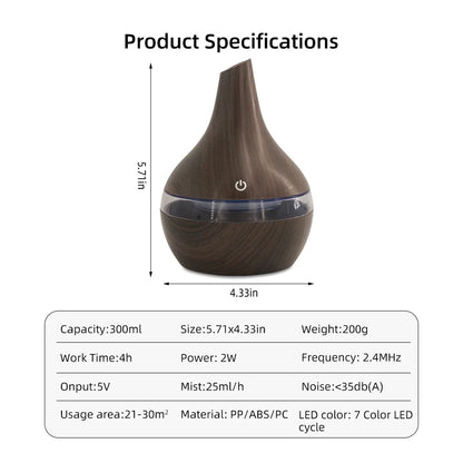 10 Oz. 6 Inch, Diffuser with Remote, 7 Color LED, Humidifier USB Charge, Auto Shut Off......