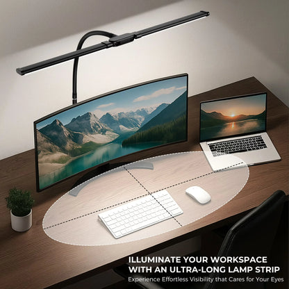 Double Head  LED Desk Lamp with Clamp Dimmable 3 Color Modes 10 Brightness  USB Adjustable...