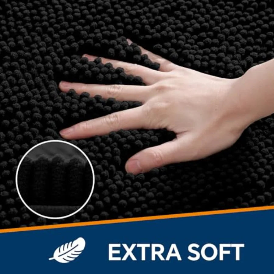 Bathroom Rug - Plush Chenille Non-Slip, Washable, Soft, Thick
