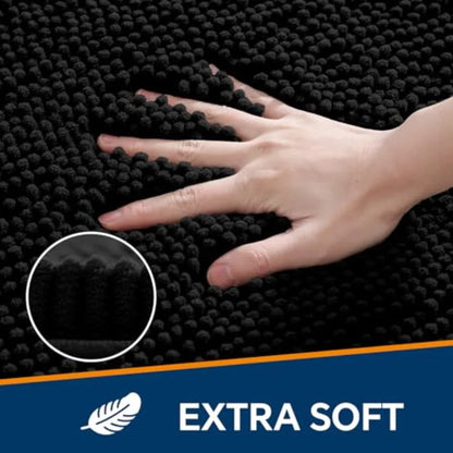 Bathroom Rug - Plush Chenille Non-Slip, Washable, Soft, Thick