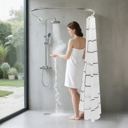 Stainless Steel U-Shaped Shower Curtain Rod Set, Retractable.....