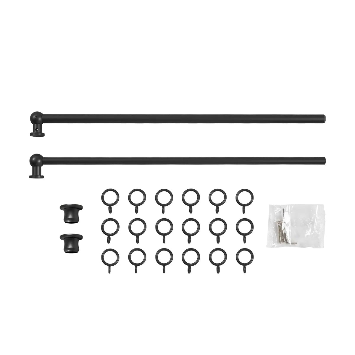 18-28 Inch Adjustable Curtain Rod with Rings, Inside Outside Mount For Kitchen, In Gold Or Black.....