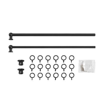 18-28 Inch Adjustable Curtain Rod with Rings, Inside Outside Mount For Kitchen, In Gold Or Black.....