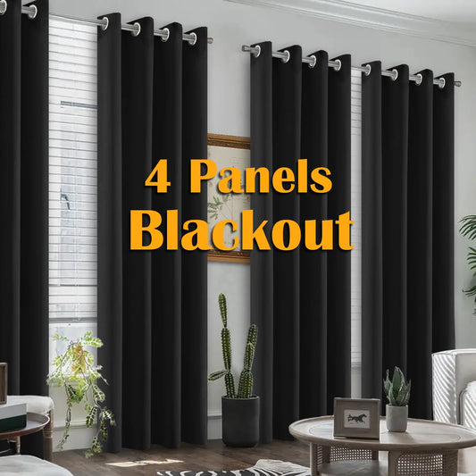 4PCS Blackout Curtains, Heat-Insulated Grommet Curtains For Darkening, 6 Colors, Many Sizes.....
