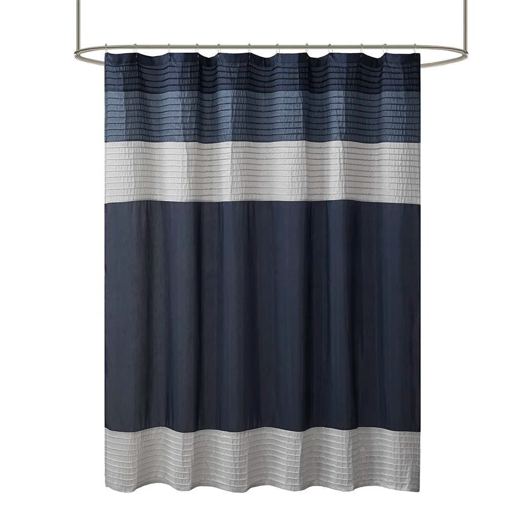 Faux Silk Shower Curtain Waterproof With 12 Hook Grommet, Washable Machine Dry