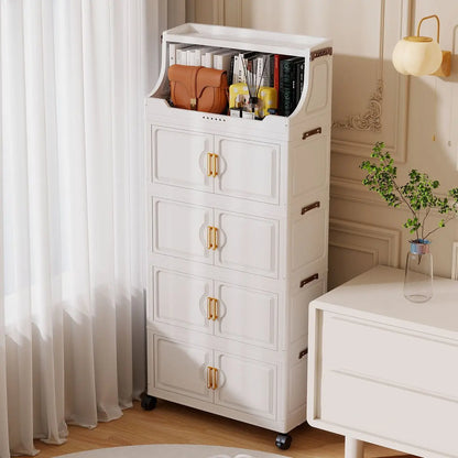 Multi-layer Plastic Storage Rack Stand Foldable Floor-standing