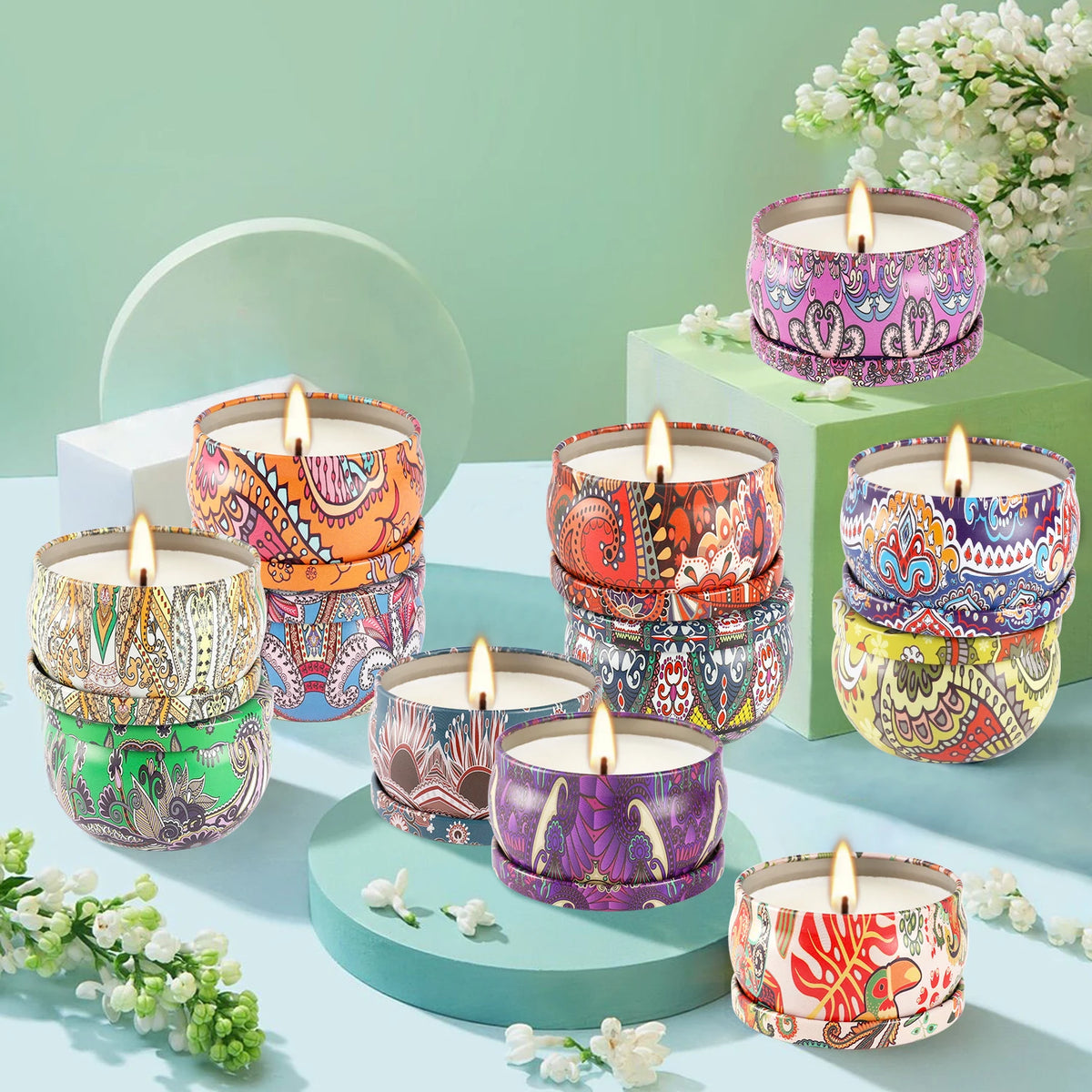 36 Scented candles, soy wax for various fragrances, 2.5 Oz