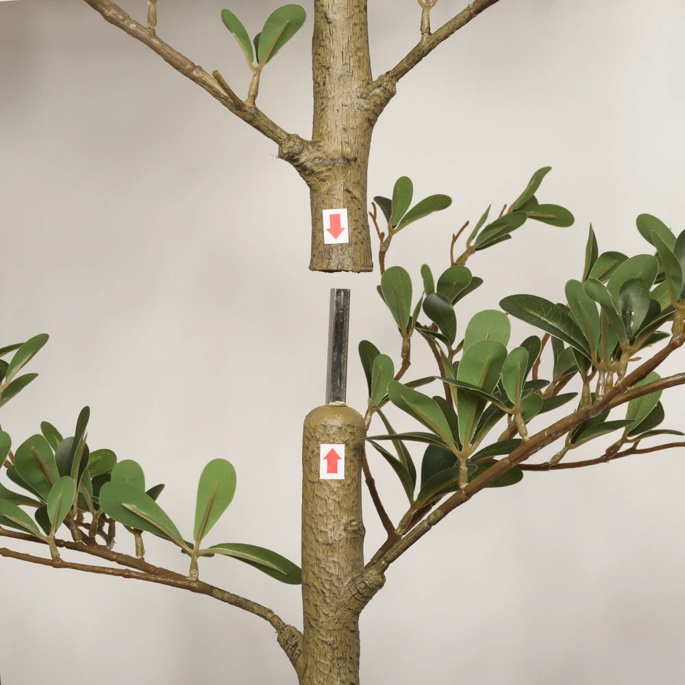 Artificial Black Olive Tree with Black Plastic Pot, Realistic Tall  Indoor