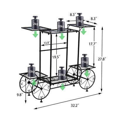 Metal Garden Cart Stand Flower Pot Holder....