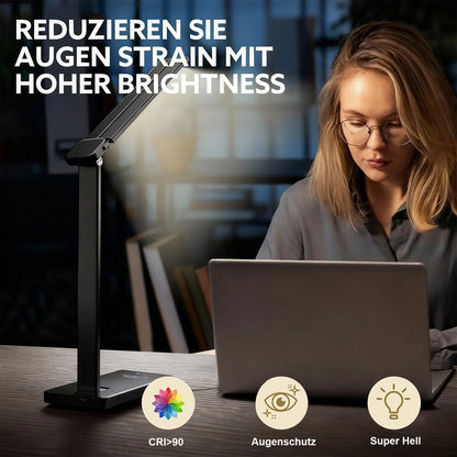 Double Head LED Desk Lamp 13W USB Power 88 LEDs Foldable Reading Light 5 Color Modes Dimmable Adjustable