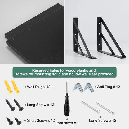 Set of 2 Deep Floating Shelves, 15.7"W × 11.8"D
