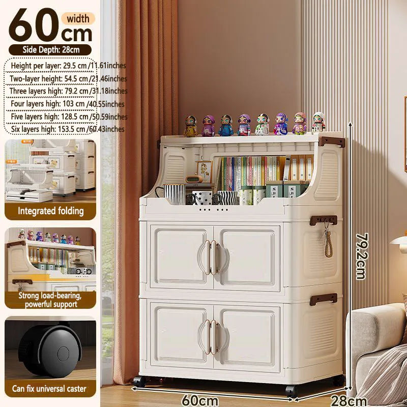 Multi-layer Plastic Storage Rack Stand Foldable Floor-standing