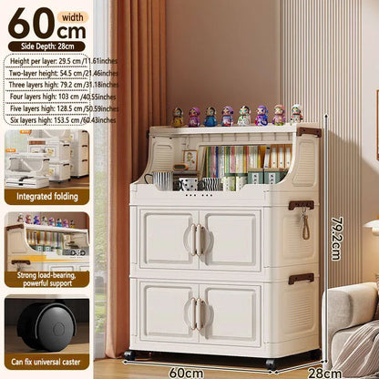 Multi-layer Plastic Storage Rack Stand Foldable Floor-standing