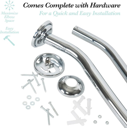 Adjustable Curved Shower Rod 42-72in Chrome No Hooks.......