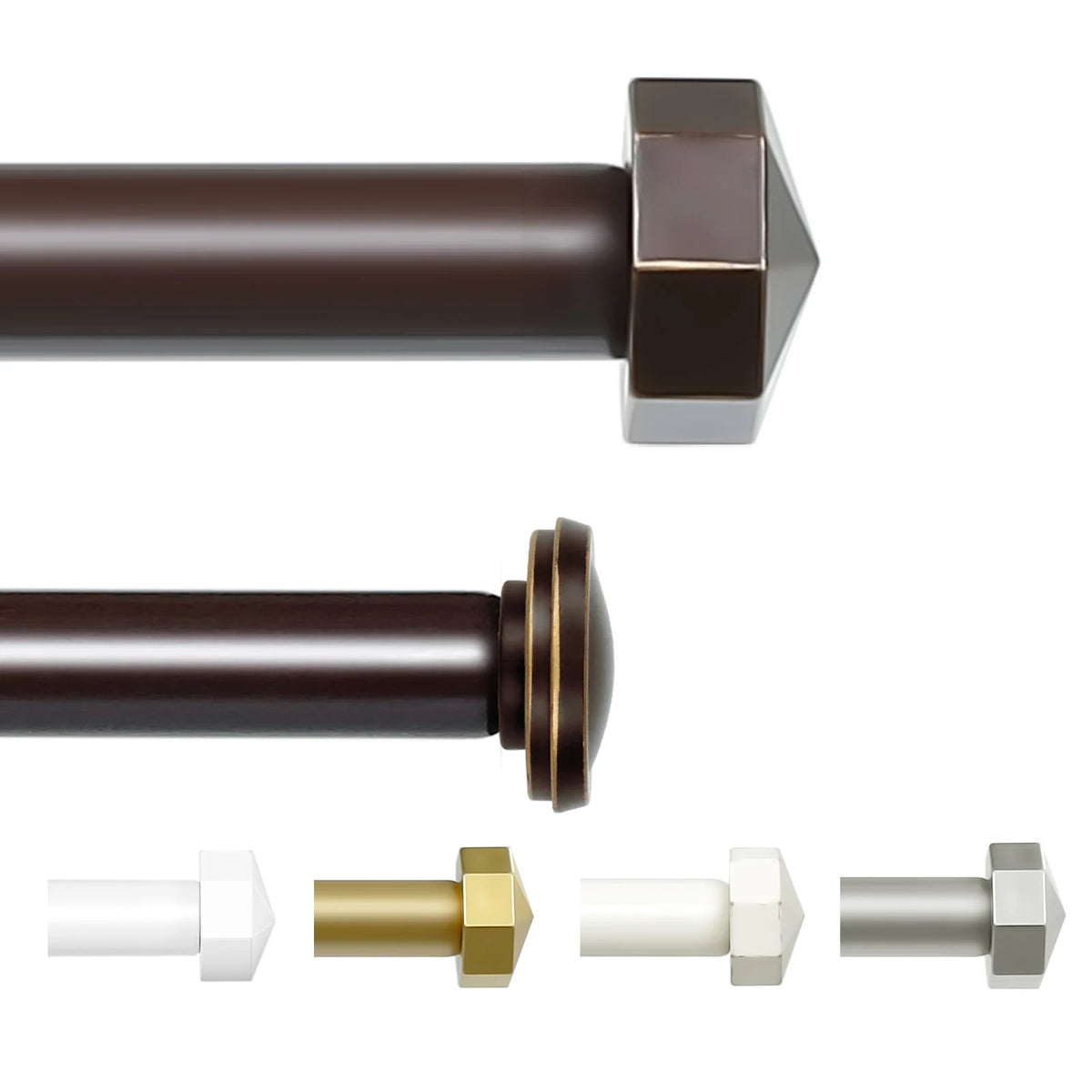 Heavy Duty Adjustable Curtain Rod, 5/8 Inch Diameter Double Window Drapery Rod Set, 28 to 120 Inches