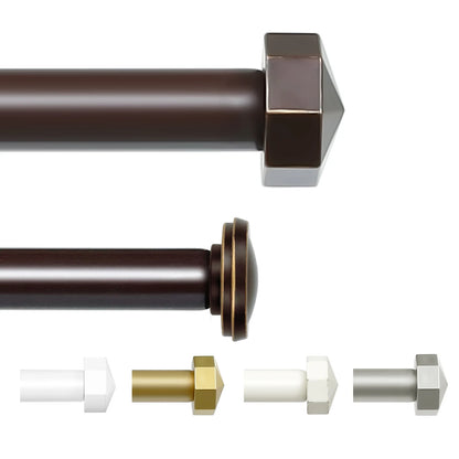 Heavy Duty Adjustable Curtain Rod, 5/8 Inch Diameter Double Window Drapery Rod Set, 28 to 120 Inches
