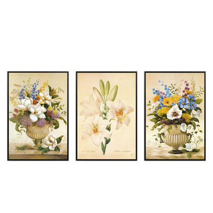 3 Panel Floral Wall Art, 16x24 Inch Colorful Flower Framed Prints....