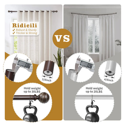 1 Set 5/8 Inch Diameter Heavy-Duty  28 to 120 Inch Curtain Rod, Telescoping Single Rod, 28 to 120 Inches, 5 Colors, 3 Sizes....