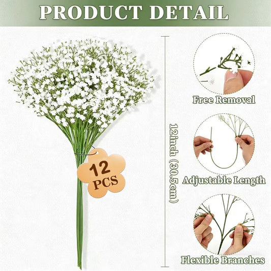 48PCS Baby's-breath Artificial Flowers, Bulk...