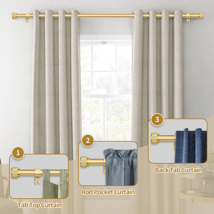1 Set Of Double Heavy-Duty 5/8 Dia. Curtain Rod, Telescoping, 3 Sizes, 3 Colors.....