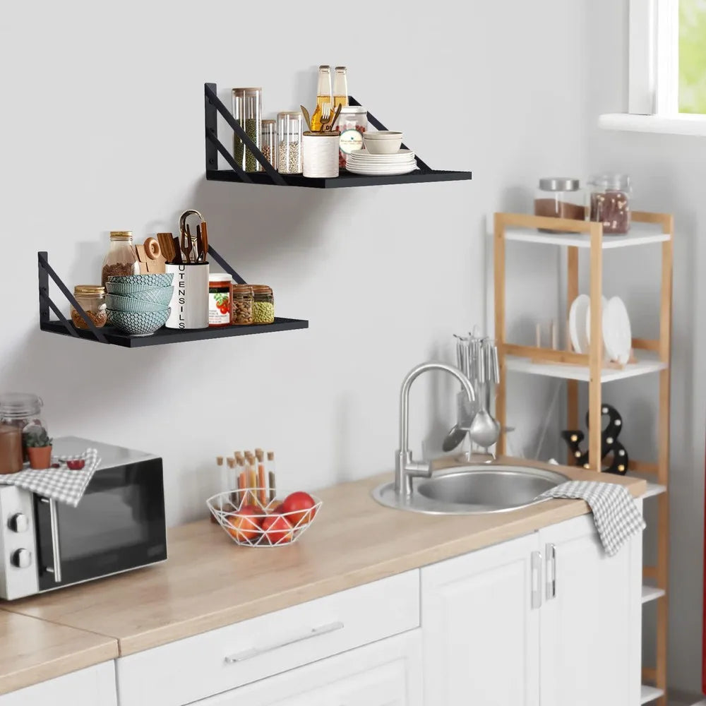 Set of 2 Deep Floating Shelves, 15.7"W × 11.8"D