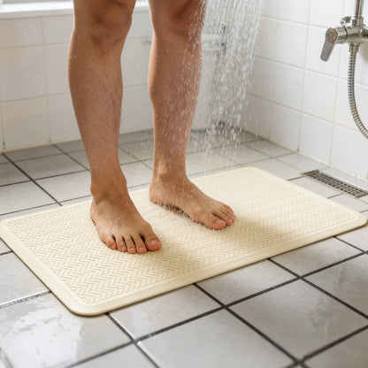 Non-Slip Rubber Bath Mat, Soft Textured with Suction Cups