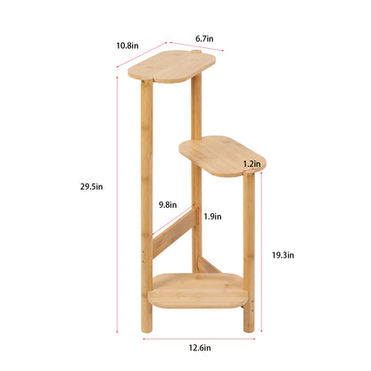 3 Tier Natural Bamboo Plant Stand Indoor Display Rack