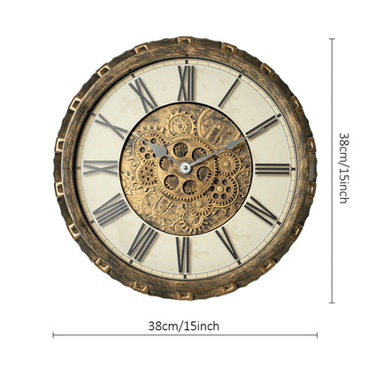 15/18 Inch Vintage Gear Wall Clock, 6 Styles 2 Sizes, AA Battery Needed....