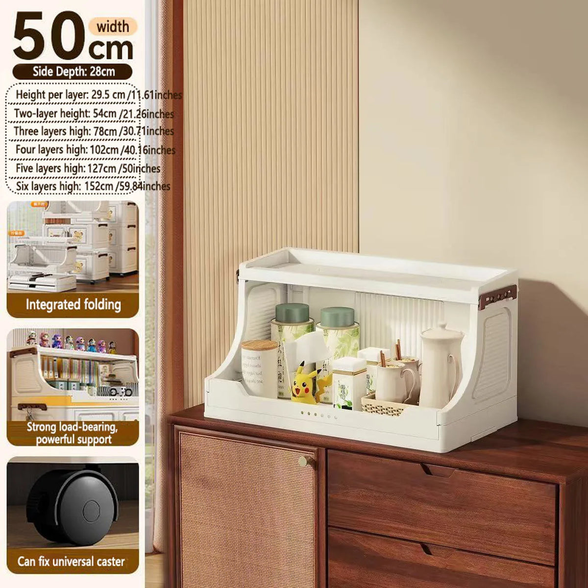 Multi-layer Plastic Storage Rack Stand Foldable Floor-standing