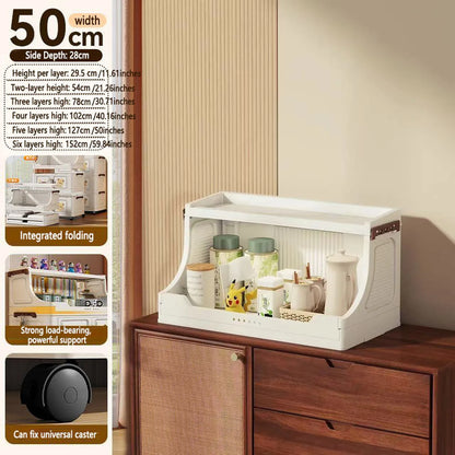 Multi-layer Plastic Storage Rack Stand Foldable Floor-standing
