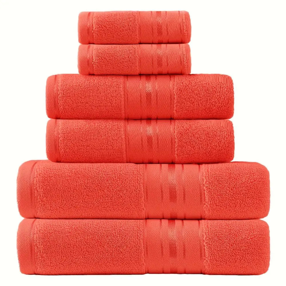 6-Piece, 9 Colors Towel Set,  100% Cotton Turkish Bath Towels, 55x27 In. Hand Towels And Washcloths for Bathroom.....