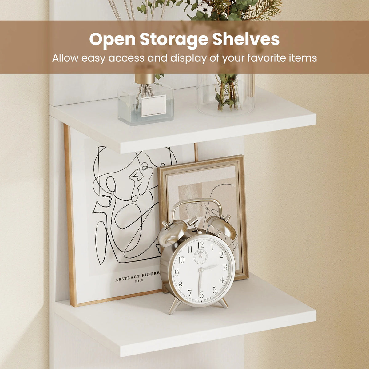 5-Tier Vertical Floating Wall Shelves