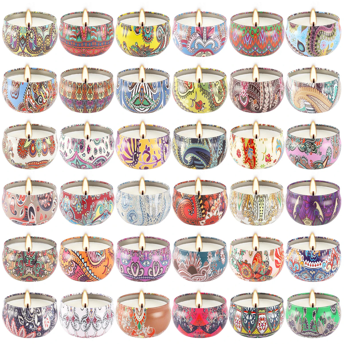 36 Scented candles, soy wax for various fragrances, 2.5 Oz