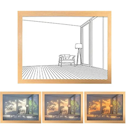 Creative Wall Art Painting, Lighting Picture Frame LED 3 Colors Night Light ....