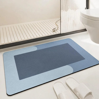 Square Diatomaceous Earth Bath Mat, Non Slip Absorbent Thick....