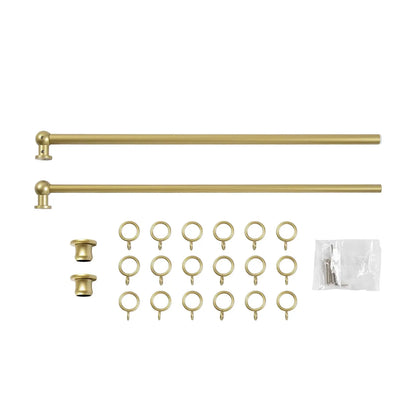 18-28 Inch Adjustable Curtain Rod with Rings, Inside Outside Mount For Kitchen, In Gold Or Black.....