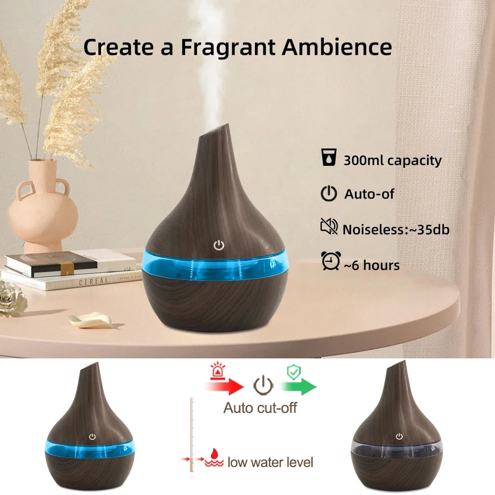10 Oz. 6 Inch, Diffuser with Remote, 7 Color LED, Humidifier USB Charge, Auto Shut Off......