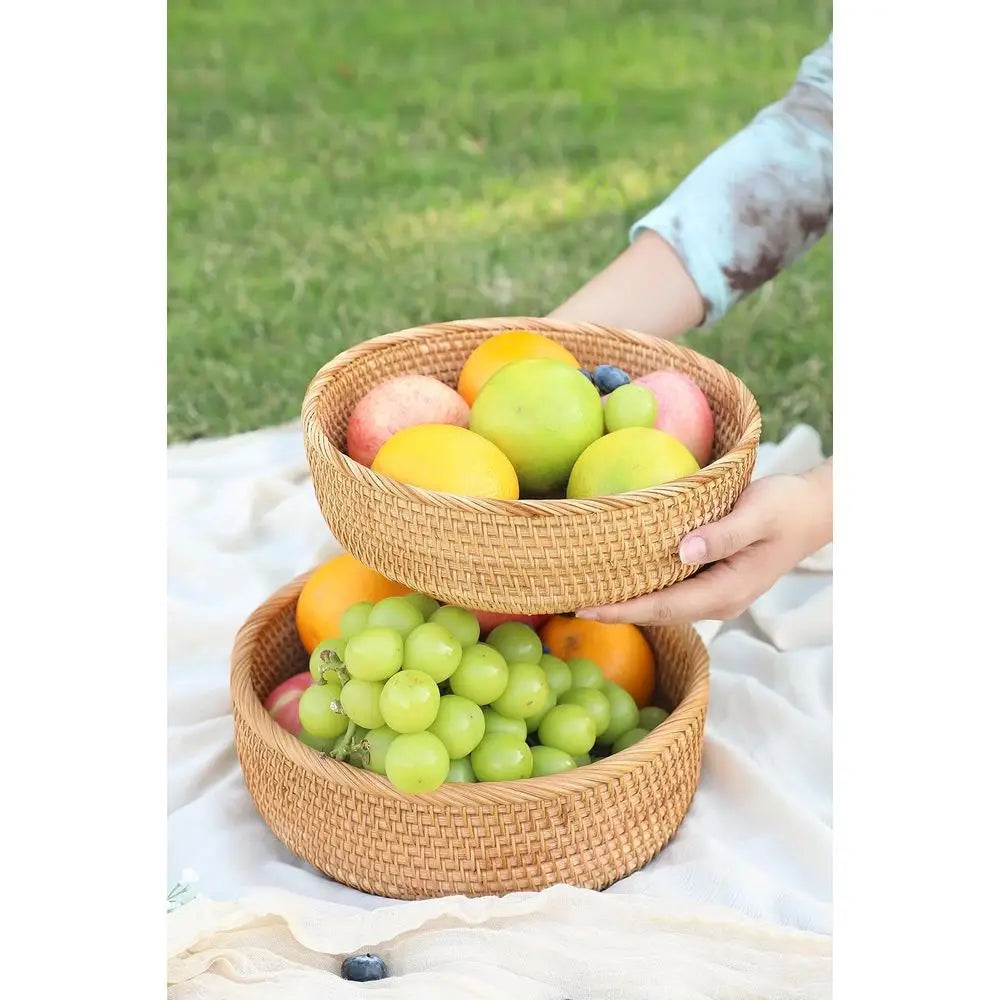 Natural Rattan Handwoven Wicker Bread Basket....