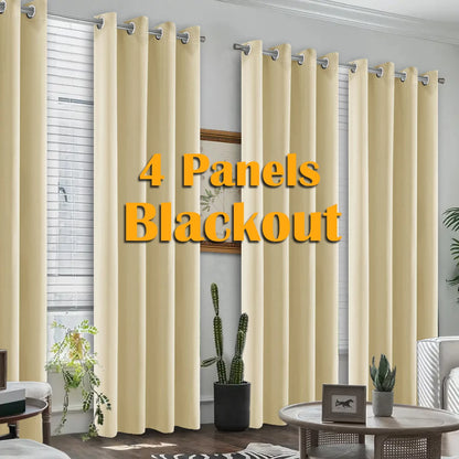 4PCS Blackout Curtains, Heat-Insulated Grommet Curtains For Darkening, 6 Colors, Many Sizes.....