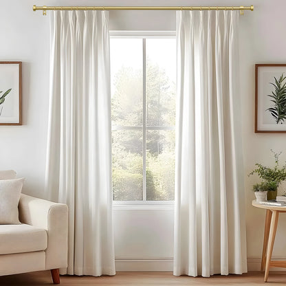 Heavy Duty Adjustable Curtain Rod, 5/8 Inch Diameter Double Window Drapery Rod Set, 28 to 120 Inches