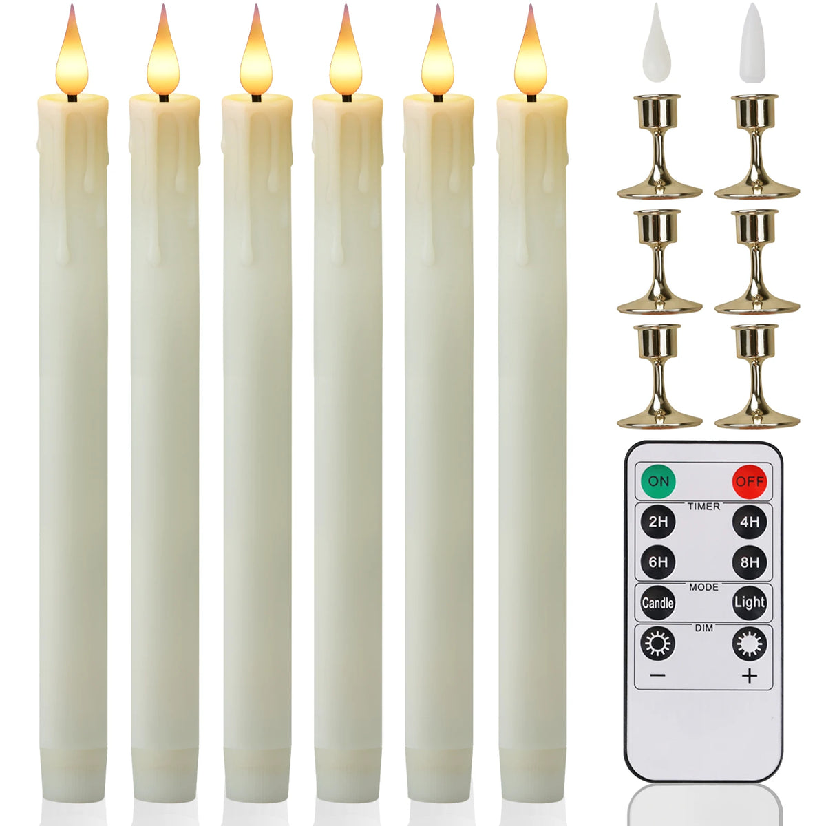 6 Pcs, 9.4 Inch Flameless Candles, Battery Operated Remote Timer 2 AA Battery's Needed...
