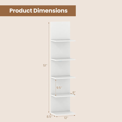 5-Tier Vertical Floating Wall Shelves