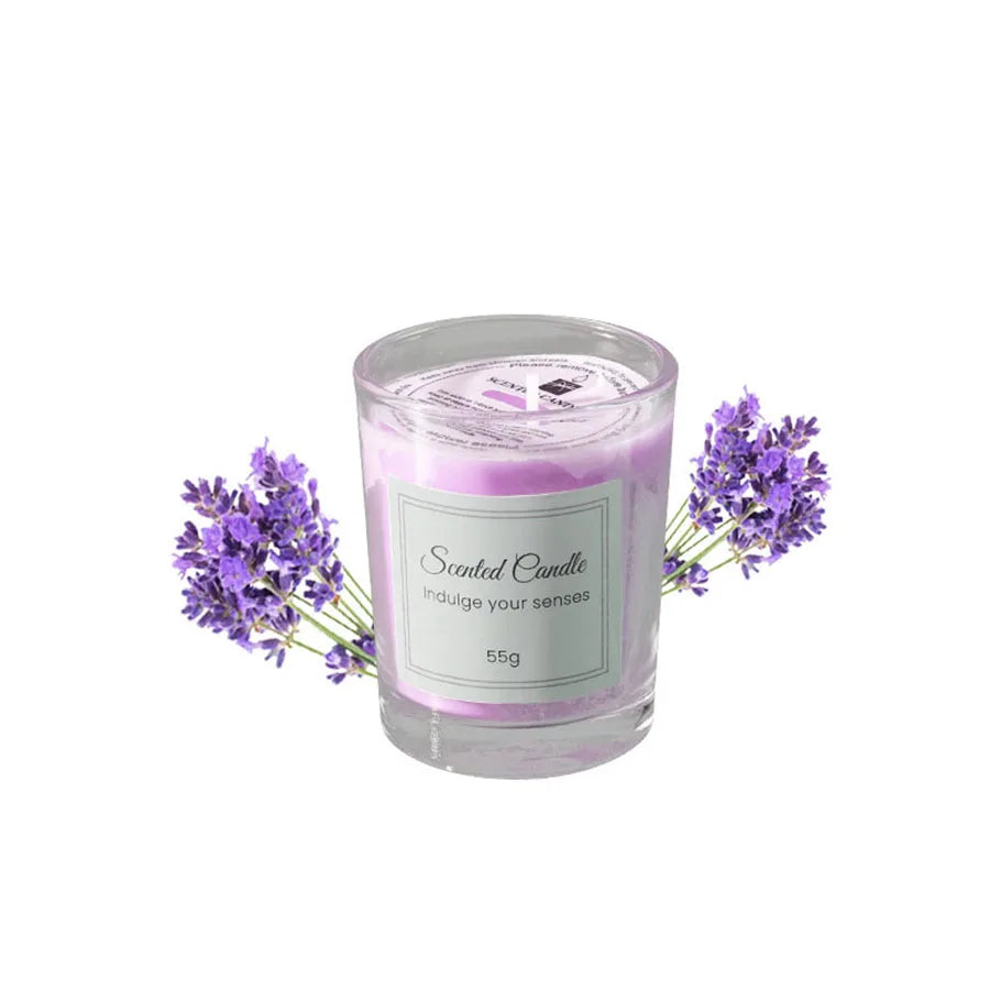 Candle Premium Gift Box Glass Handmade Soy Wax Smokeless, 6 Colors...