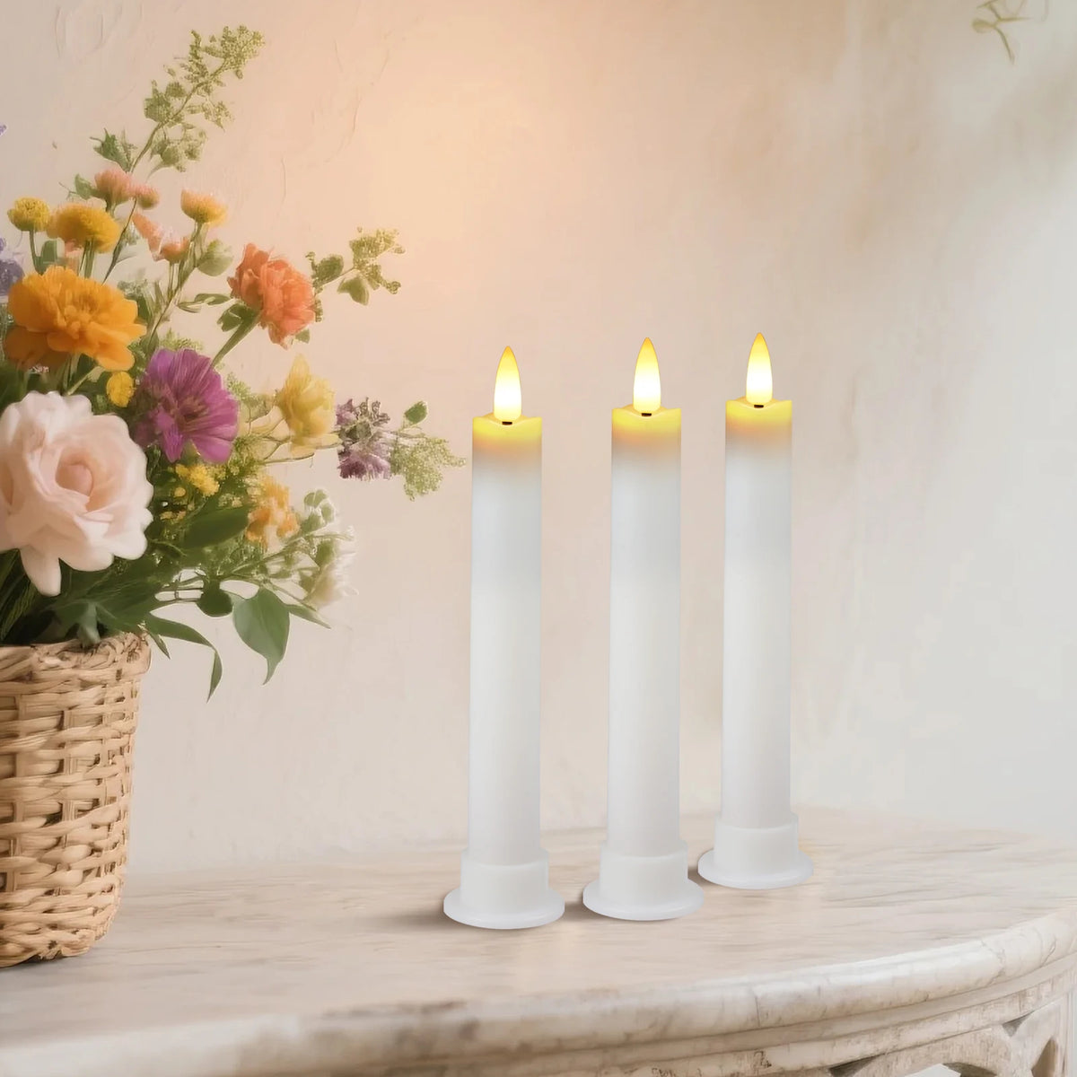 6.6 Inch LED Flameless  Candles with Remote, 6/12 PCS, 2 AAA Battery's needed, 3D Flickering