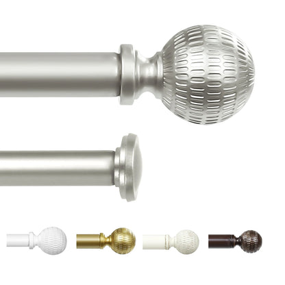 1 Set 5/8 Inch Diameter Heavy-Duty  28 to 120 Inch Curtain Rod, Telescoping Single Rod, 28 to 120 Inches, 5 Colors, 3 Sizes....